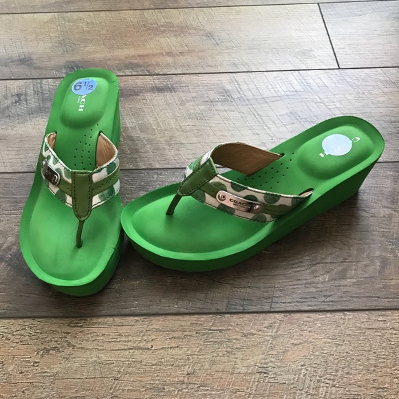 coach jaden wedge flip flops